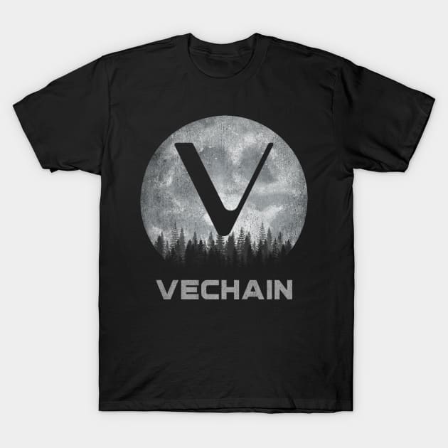 Vintage Vechain VET Coin To The Moon Crypto Token Cryptocurrency Blockchain Wallet Birthday Gift For Men Women Kids T-Shirt by Thingking About